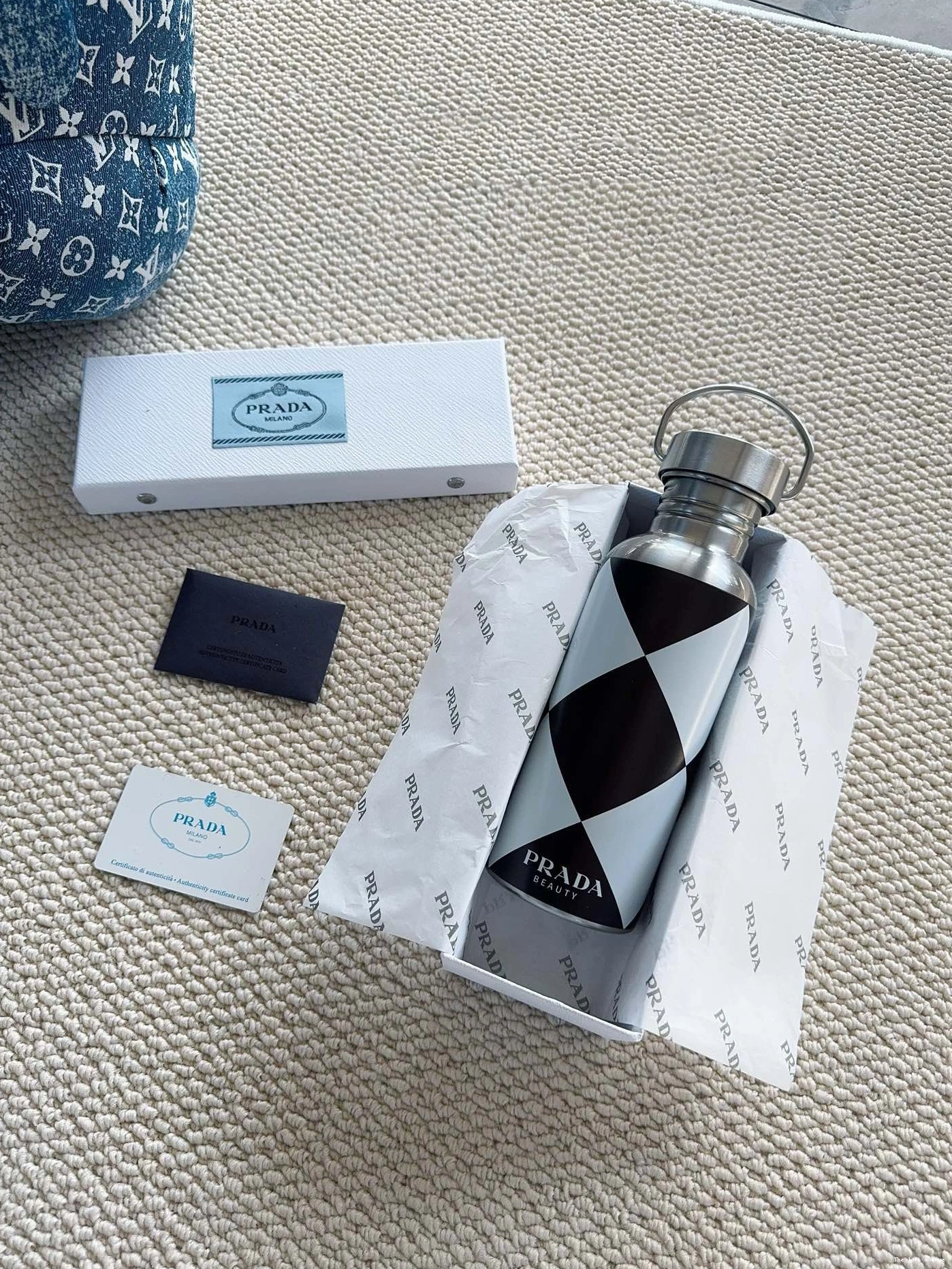 STAINLESS STEEL BOTTLE PRADA CHECKERED 0824